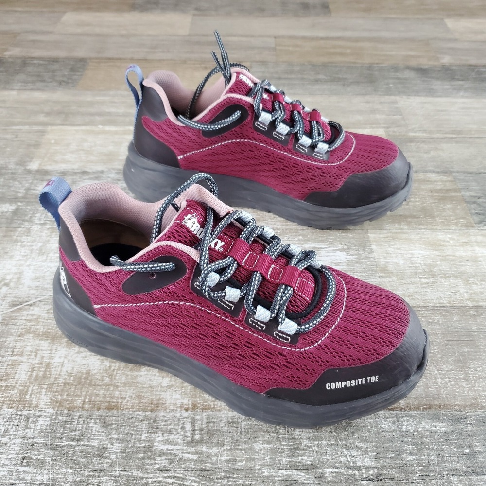Rocky V-Lite Lace-up Nano Comp Womens Shoes Sz 6.5 M Cranberry Mesh Sneakers